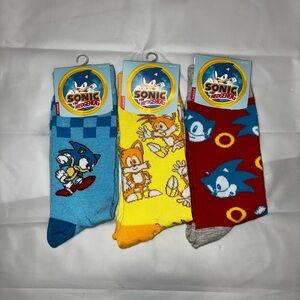 2/$35 SEGA Sonic the Hedgehog Tails Crew Socks W5-10 M5-8 character socks Gamer
